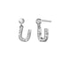 Solid 925 Sterling Silver Initial Crystal Personalised Alphabet Letter Earrings